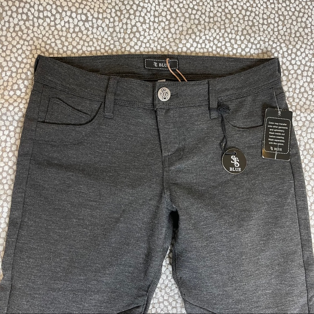 Charcoal Gray Stretchy Pants Ft Diagonal Lines